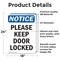 Signmission Please Keep Door Locked, 18 in W x Rectangle, Vinyl Decal OS-2PACK-NS-D-1824-V-17471 - alternate 5